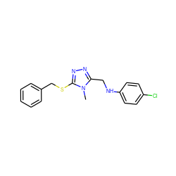 Cn1c(CNc2ccc(Cl)cc2)nnc1SCc1ccccc1 ZINC000000422275