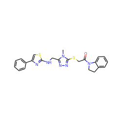 Cn1c(CNc2nc(-c3ccccc3)cs2)nnc1SCC(=O)N1CCc2ccccc21 ZINC000001340107