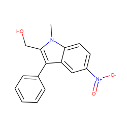 Cn1c(CO)c(-c2ccccc2)c2cc([N+](=O)[O-])ccc21 ZINC000000204361