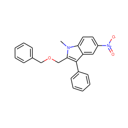 Cn1c(COCc2ccccc2)c(-c2ccccc2)c2cc([N+](=O)[O-])ccc21 ZINC000205329495