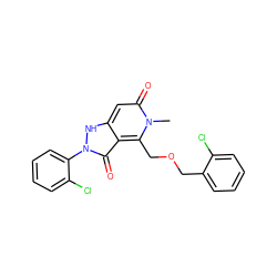 Cn1c(COCc2ccccc2Cl)c2c(=O)n(-c3ccccc3Cl)[nH]c2cc1=O ZINC000064447719