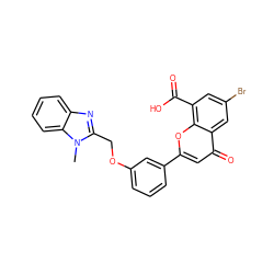 Cn1c(COc2cccc(-c3cc(=O)c4cc(Br)cc(C(=O)O)c4o3)c2)nc2ccccc21 ZINC000029223196