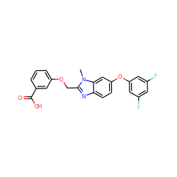 Cn1c(COc2cccc(C(=O)O)c2)nc2ccc(Oc3cc(F)cc(F)c3)cc21 ZINC000204531856