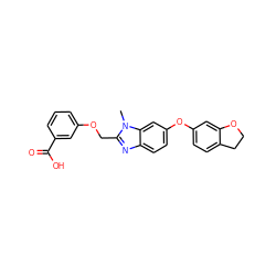 Cn1c(COc2cccc(C(=O)O)c2)nc2ccc(Oc3ccc4c(c3)OCC4)cc21 ZINC000138945306