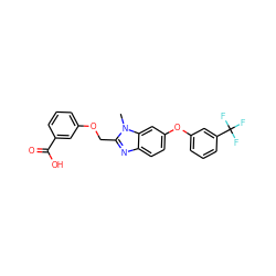 Cn1c(COc2cccc(C(=O)O)c2)nc2ccc(Oc3cccc(C(F)(F)F)c3)cc21 ZINC000204533541