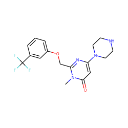 Cn1c(COc2cccc(C(F)(F)F)c2)nc(N2CCNCC2)cc1=O ZINC000045245921