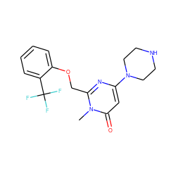 Cn1c(COc2ccccc2C(F)(F)F)nc(N2CCNCC2)cc1=O ZINC000045291081