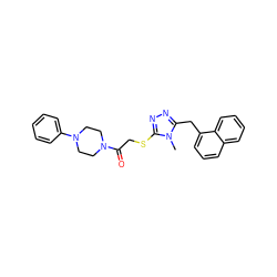 Cn1c(Cc2cccc3ccccc23)nnc1SCC(=O)N1CCN(c2ccccc2)CC1 ZINC000008666962