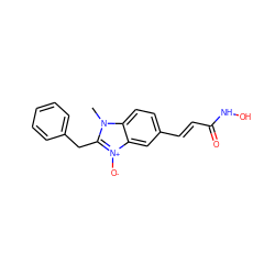 Cn1c(Cc2ccccc2)[n+]([O-])c2cc(/C=C/C(=O)NO)ccc21 ZINC000139200579