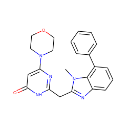 Cn1c(Cc2nc(N3CCOCC3)cc(=O)[nH]2)nc2cccc(-c3ccccc3)c21 ZINC000084670728