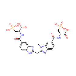 Cn1c(Cc2nc3cc(C(=O)N[C@@H](CP(=O)(O)O)C(=O)O)ccc3[nH]2)nc2ccc(C(=O)N[C@@H](CP(=O)(O)O)C(=O)O)cc21 ZINC000026836685