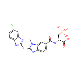 Cn1c(Cc2nc3cc(Cl)ccc3[nH]2)nc2ccc(C(=O)N[C@@H](CP(=O)(O)O)C(=O)O)cc21 ZINC000003588007