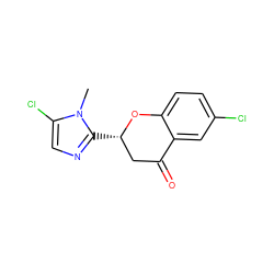 Cn1c(Cl)cnc1[C@H]1CC(=O)c2cc(Cl)ccc2O1 ZINC000000138724