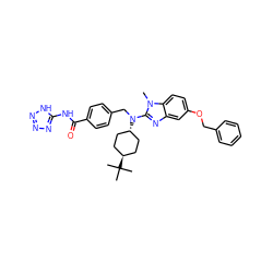 Cn1c(N(Cc2ccc(C(=O)Nc3nnn[nH]3)cc2)[C@H]2CC[C@H](C(C)(C)C)CC2)nc2cc(OCc3ccccc3)ccc21 ZINC000261087761