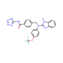 Cn1c(N(Cc2ccc(C(=O)Nc3nnn[nH]3)cc2)c2ccc(OC(F)(F)F)cc2)nc2ccccc21 ZINC000040893261