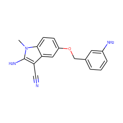 Cn1c(N)c(C#N)c2cc(OCc3cccc(N)c3)ccc21 ZINC000148718508