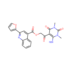 Cn1c(N)c(C(=O)COC(=O)c2cc(-c3ccco3)nc3ccccc23)c(=O)n(C)c1=O ZINC000003246857