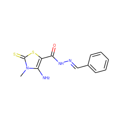 Cn1c(N)c(C(=O)N/N=C/c2ccccc2)sc1=S ZINC000000154555