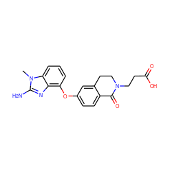 Cn1c(N)nc2c(Oc3ccc4c(c3)CCN(CCC(=O)O)C4=O)cccc21 ZINC000040872945