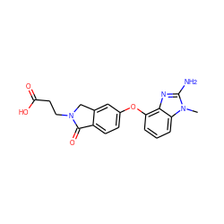 Cn1c(N)nc2c(Oc3ccc4c(c3)CN(CCC(=O)O)C4=O)cccc21 ZINC000040393736