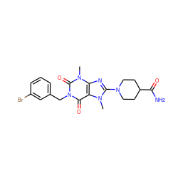 Cn1c(N2CCC(C(N)=O)CC2)nc2c1c(=O)n(Cc1cccc(Br)c1)c(=O)n2C ZINC000037866312