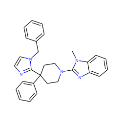 Cn1c(N2CCC(c3ccccc3)(c3nccn3Cc3ccccc3)CC2)nc2ccccc21 ZINC000028566374