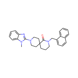 Cn1c(N2CCC3(CCCN(Cc4cccc5ccccc45)C3=O)CC2)nc2ccccc21 ZINC000096173050