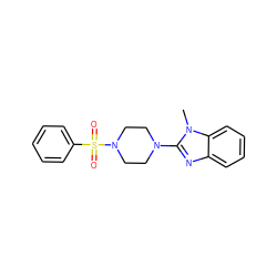 Cn1c(N2CCN(S(=O)(=O)c3ccccc3)CC2)nc2ccccc21 ZINC000001370902