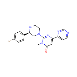 Cn1c(N2CCN[C@H](c3ccc(Br)cc3)C2)nc(-c2ccncn2)cc1=O ZINC000116830419