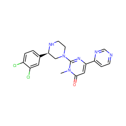 Cn1c(N2CCN[C@H](c3ccc(Cl)c(Cl)c3)C2)nc(-c2ccncn2)cc1=O ZINC000200684745