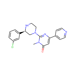 Cn1c(N2CCN[C@H](c3cccc(Cl)c3)C2)nc(-c2ccncc2)cc1=O ZINC000116771602