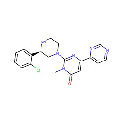 Cn1c(N2CCN[C@H](c3ccccc3Cl)C2)nc(-c2ccncn2)cc1=O ZINC000116829406