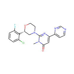 Cn1c(N2CCO[C@@H](c3c(F)cccc3Cl)C2)nc(-c2ccncn2)cc1=O ZINC000038395160