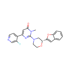 Cn1c(N2CCO[C@@H](c3cc4ccccc4o3)C2)nc(-c2ccncc2F)cc1=O ZINC000113088967