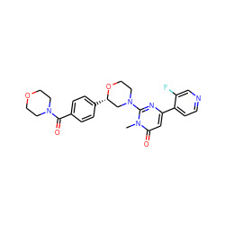 Cn1c(N2CCO[C@@H](c3ccc(C(=O)N4CCOCC4)cc3)C2)nc(-c2ccncc2F)cc1=O ZINC000035872793