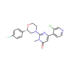 Cn1c(N2CCO[C@@H](c3ccc(F)cc3)C2)nc(-c2ccncc2Cl)cc1=O ZINC000103240252