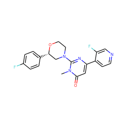 Cn1c(N2CCO[C@@H](c3ccc(F)cc3)C2)nc(-c2ccncc2F)cc1=O ZINC000043128421