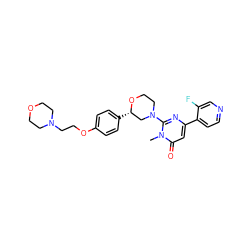 Cn1c(N2CCO[C@@H](c3ccc(OCCN4CCOCC4)cc3)C2)nc(-c2ccncc2F)cc1=O ZINC000113077174