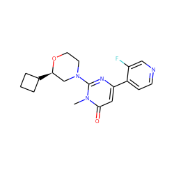 Cn1c(N2CCO[C@H](C3CCC3)C2)nc(-c2ccncc2F)cc1=O ZINC000199951955