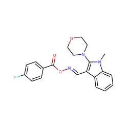 Cn1c(N2CCOCC2)c(/C=N/OC(=O)c2ccc(F)cc2)c2ccccc21 ZINC000001389827