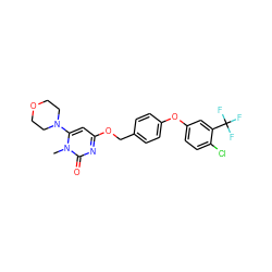 Cn1c(N2CCOCC2)cc(OCc2ccc(Oc3ccc(Cl)c(C(F)(F)F)c3)cc2)nc1=O ZINC000653725402