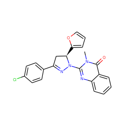 Cn1c(N2N=C(c3ccc(Cl)cc3)C[C@H]2c2ccco2)nc2ccccc2c1=O ZINC000040873233