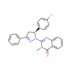 Cn1c(N2N=C(c3ccccc3)C[C@H]2c2ccc(Cl)cc2)nc2ccccc2c1=O ZINC000040866523