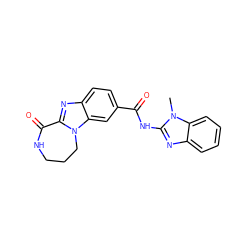 Cn1c(NC(=O)c2ccc3nc4n(c3c2)CCCNC4=O)nc2ccccc21 ZINC000147146905