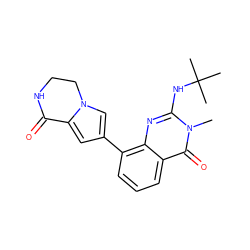 Cn1c(NC(C)(C)C)nc2c(-c3cc4n(c3)CCNC4=O)cccc2c1=O ZINC000222231162