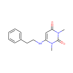 Cn1c(NCCc2ccccc2)cc(=O)n(C)c1=O ZINC000000267668