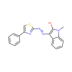 Cn1c(O)c(N=Nc2nc(-c3ccccc3)cs2)c2ccccc21 ZINC000253986559