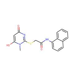 Cn1c(O)cc(=O)nc1SCC(=O)Nc1cccc2ccccc12 ZINC000100489567