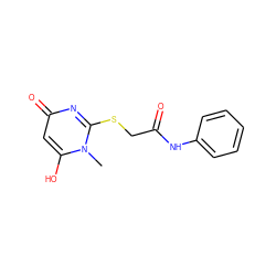 Cn1c(O)cc(=O)nc1SCC(=O)Nc1ccccc1 ZINC000100506515