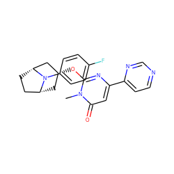 Cn1c(O[C@@H]2C[C@@H]3CC[C@H](C2)N3c2ccc(F)cc2)nc(-c2ccncn2)cc1=O ZINC000149418824